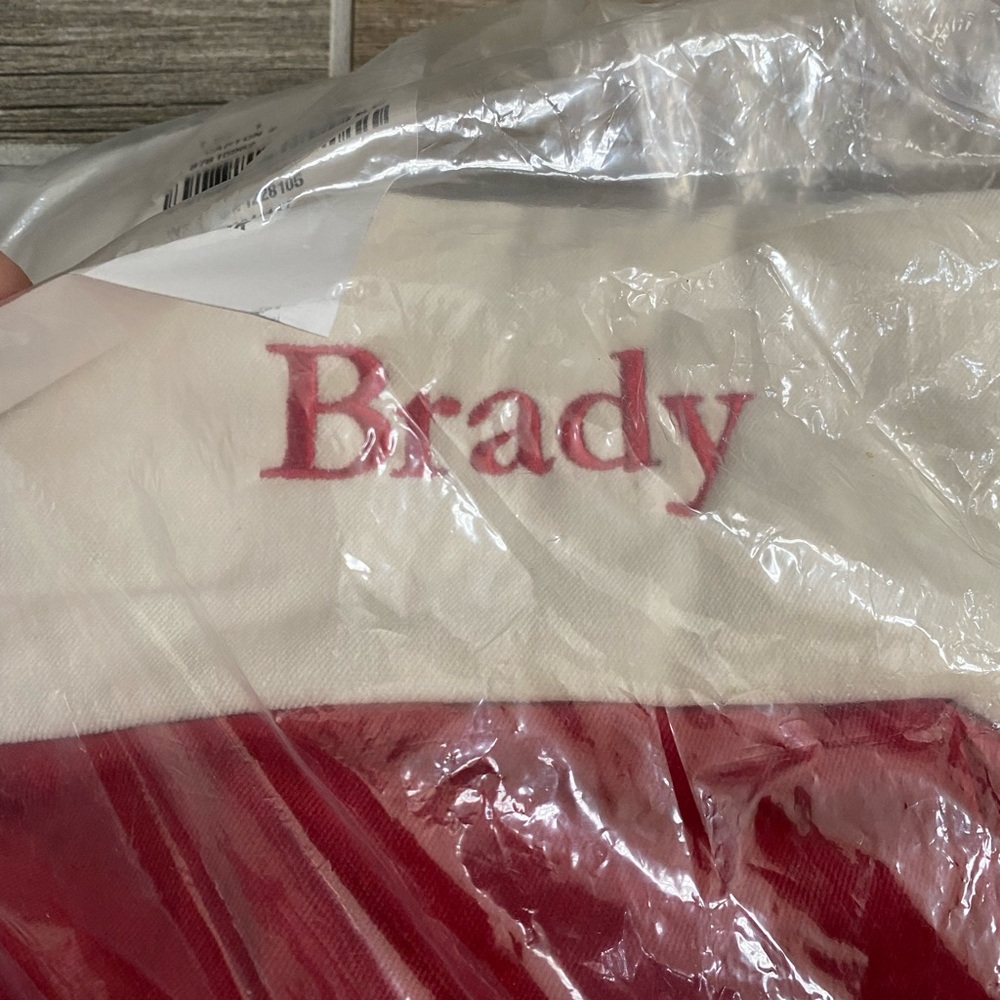 Pottery Barn Red Velvet Stocking “Brady” - Picture 3 of 4